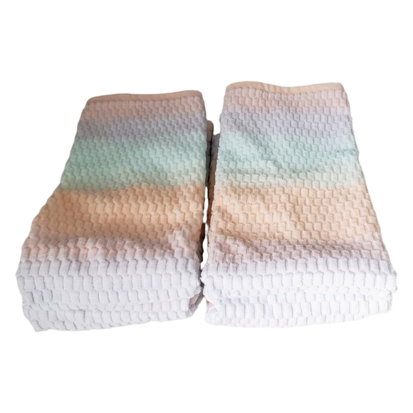 Deborah Connolly Ombrè Pastel/Sherbet Coloerd Hand Towels Set of 4 NWOT - Picture 2 of 5